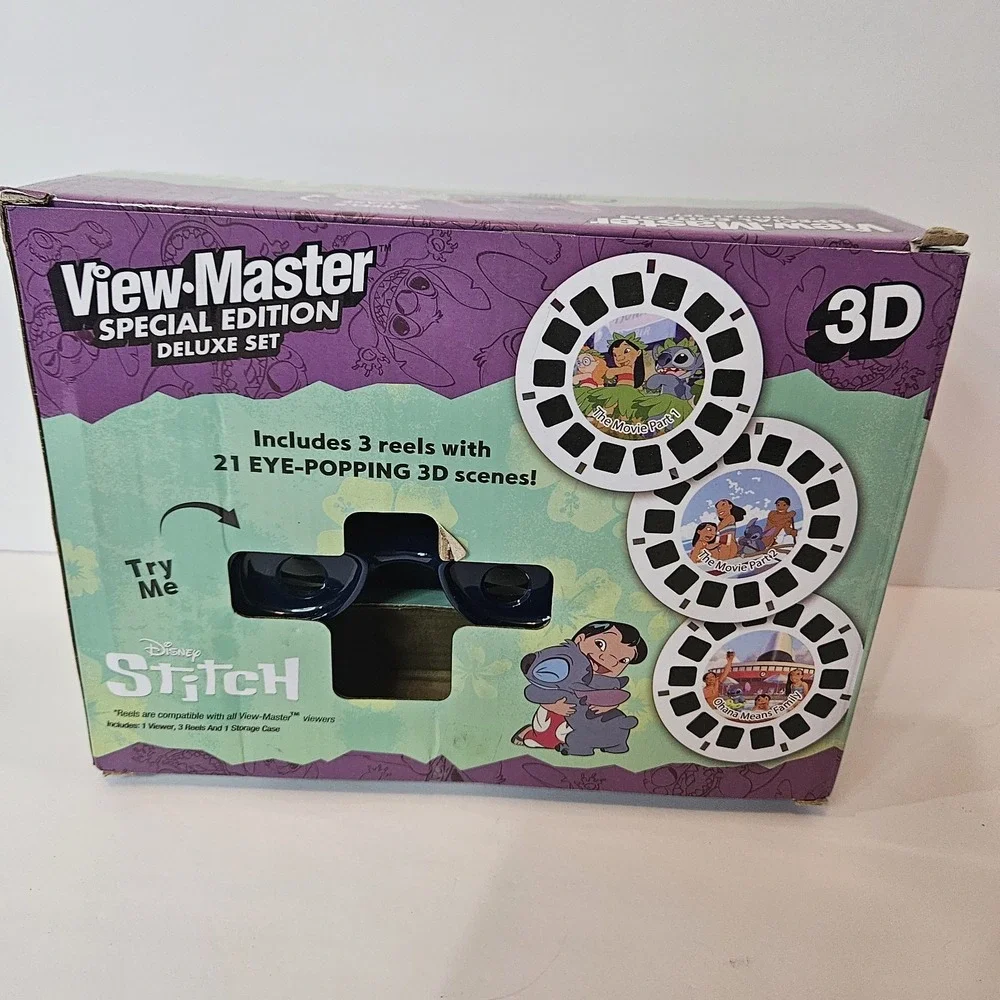 View Master Stitch Y2K Deluxe Set with Reels(plus Case)  Disney Model 02195